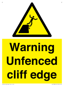 Warning Unfenced cliff edge